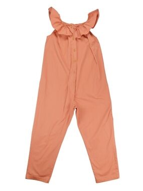 The Nines by Hatch Coral Ruffle Jumpsuit Size M Wide Leg Romper